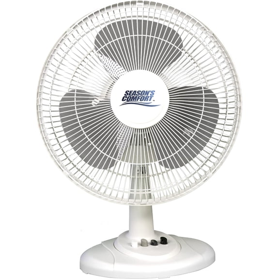 Oscillating Table Fan With Adjustable Tilt, 70 Degree Oscillation, Convenient Push Button Controls, Quiet, 12 Inch, 3 Speed, White Desk Fan - Fan for Home, Bedroom, Dorm & Office FTT12