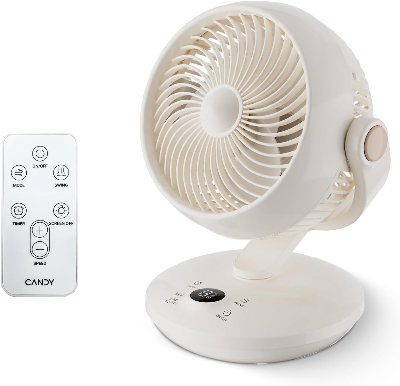 Oscillating Table Fan with Remote, 10-Inch Desk Fan for Bedroom, Office & Kitchen, 8 Speeds & 3 Modes (Normal, Sleep, Baby), 120°+100° Oscillation, 9H Timer, LED Display, Touch Control, Portable
