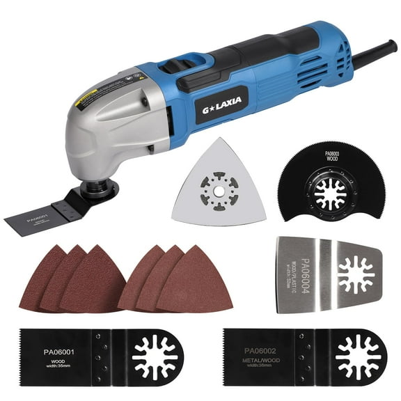 Oscillating Tool, 1.5A Oscillating Multi Tool with with 3 Oscillation Angle, 12 Piece Accessories Scraping, Grinding, Sanding, Cutting