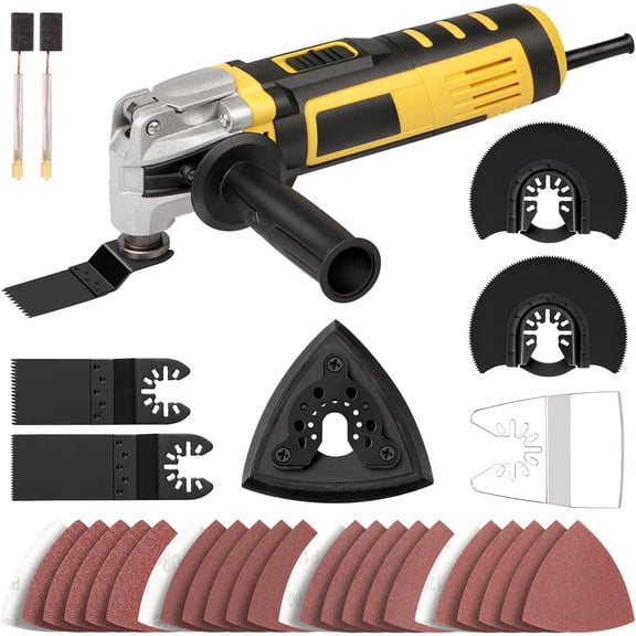 Oscillating Tool, 3.5A Oscillating Multi Tool Kit with 6 Variable Speed, 4? Oscillation Angle, Quick Release System and 30- Accessory Set for , Sanding, Grinding