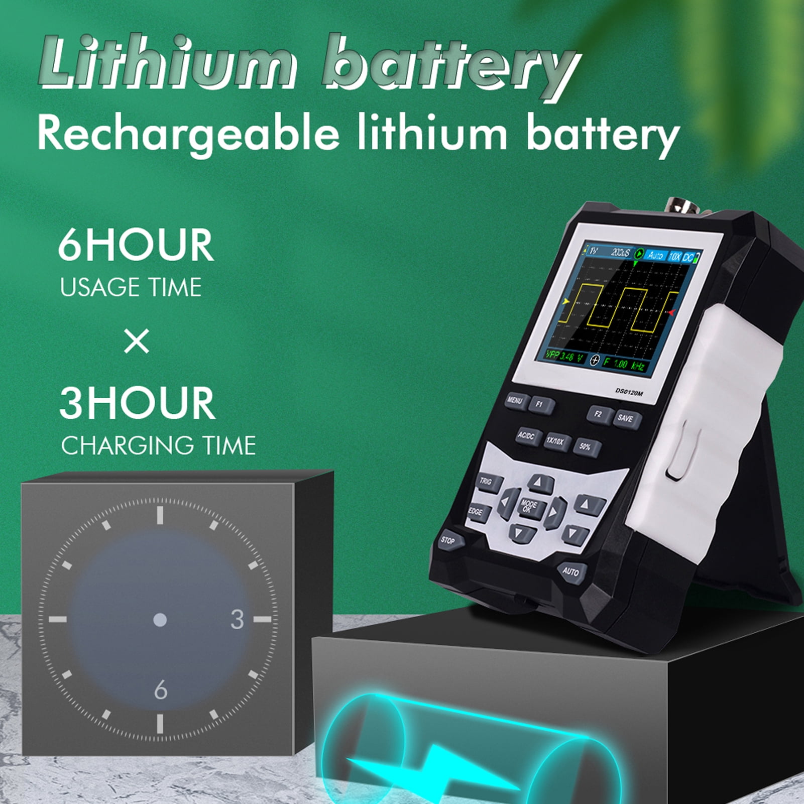 Oscilloscope,4 Pouces Tft Color Inch Tft 320x240 Definition 320x240 Screen 2.4 Inch 120mhz 500msa/s 2 4 Rate 320x240 Les Tft 4 Ds0120m 320x240 Professional Tool 500msa/s Rate Definition 2.4