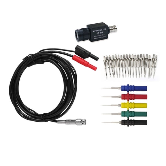 HOT Oscilloscope Accessories Set HT30A Auto Test Leads HT307 Acupuncture Probe HT201 20:1 Attenuatorand