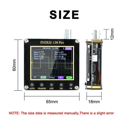 Oscilloscope,Button Auto Adjust Handheld Portable 2.4 One Button Auto Output Normal Modes 138pro Handheld Portable 2.4 Inch Display Display One Button Inch Display One Auto Adjust Pwm