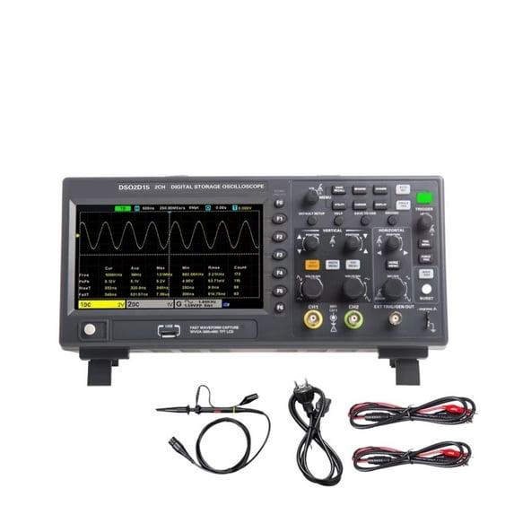 Oscilloscope DSO2D15 USB Oscilloscope, Multimeter Tester, 2-Channel 100Mhz/150Mhz Storage DSO2C15 DSO2D10 DSO2C10 ,Professional Designed