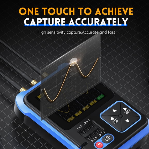 Oscilloscope,Display 10ms/s Sample Tft Display 10ms/s Handheld 2.4inch Tft 3in1 Tester Function Rate 500khz Oscillometer Tester Function Meter Sample Rate 500khz Function Meter Handheld Eryue