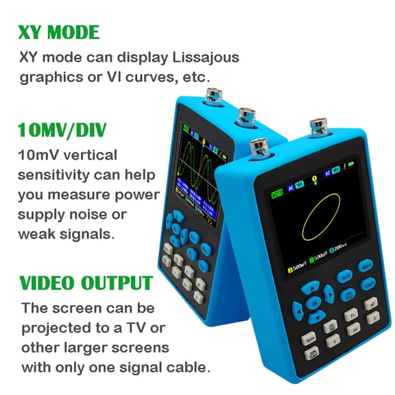 Oscilloscope,Inch Display 10mv 120m Portable Handheld Display 10mv Sensitivity 2.8 Inch Display Dual Channel Portable Handheld Dual Sine 10mv Sensitivity Fft Siuke Rookin Qinquan