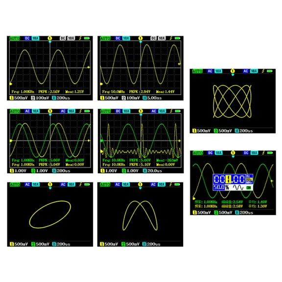 Oscilloscope,Portable Handheld Dual Inch Display 10mv Fft Sine Channel 2.8 Inch 120m Portable Dual Channel 10mv Sensitivity Fft Cousopo Output Arm Adc Channel 8 Inch Sine Output Arm