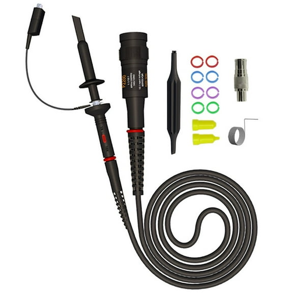 Oscilloscope Probe With Adjustable 1X/10X Attenuation And Connector For Pp510, Pp215 Series, Secure Ground Clip And Calibration Capacitor For Accurate Test Measurements In Industrial Applications
