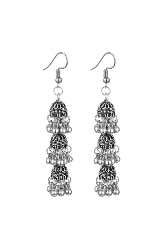 1 Pair Ethnic Art Inspired Drop Earrings Featuring Hollow Chimes for Gatherings