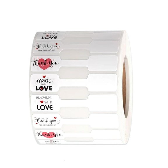 Osdhezcn 1 Roll 500 Labels For Jewelry Pricing Tear Resistant Paper Thank You Handmade Design