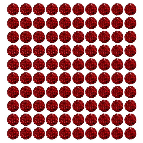 Osdhezcn 100pcs Colorful Rhinestones Beads 10mm Round Disco Ball Bead for Jewelry Making
