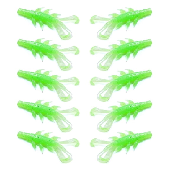 Osdhezcn 10Pcs Simulation Prawn Shrimp Fishing Tackle Lures Baits Soft PVC Swim Shrimp Lures Baits Floating Sinking Lures Worms