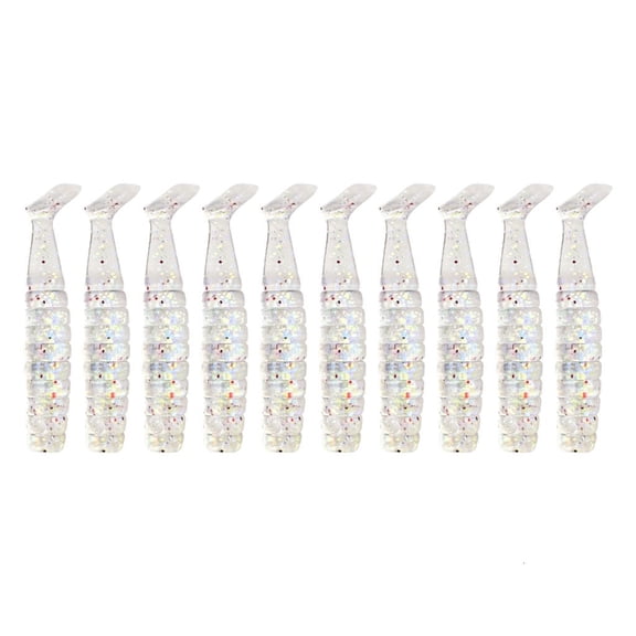 Osdhezcn 10Pcs Soft Fishing Lures 4cm 1.1g Artificial Worm Baits Paddle Tail Swimbaits