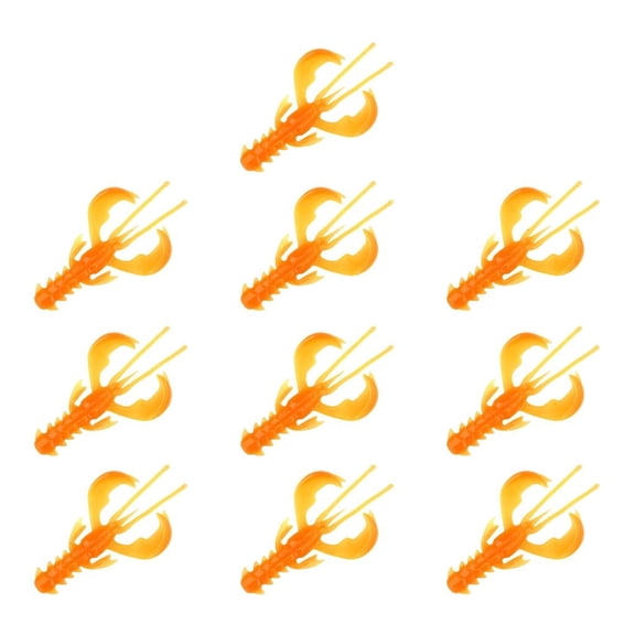 Osdhezcn 10Pcs Soft Fishing Lures, 65mm 3.40g Crawfishes Baits Shrimp Claw Artificial Shrimp Lures for Freshwater and Saltwater