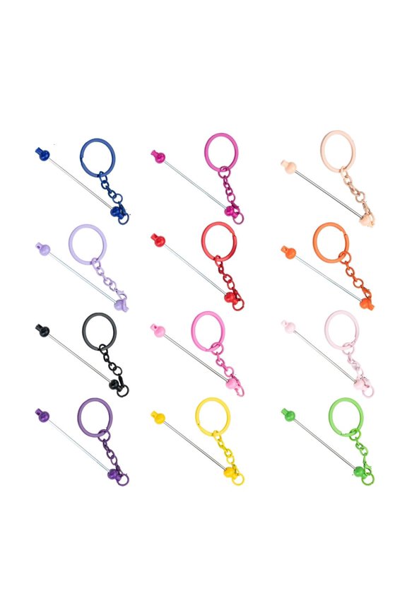 12 Colors of DIY Keychain Decorations User Friendly 12 Color Beadable Keyring Adornment For Custom Keychain Projects