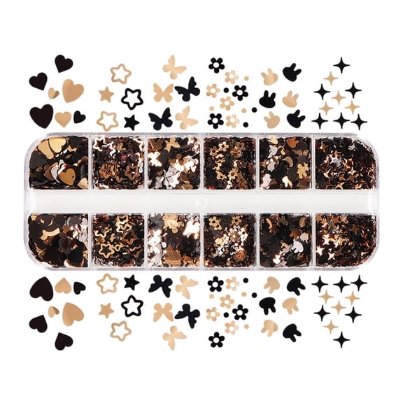 Osdhezcn 12 Grids Epoxy Resin Fillings Jewelry Making Accessories Sequins Nail Art Decor