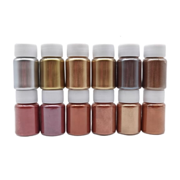 Osdhezcn 12Colors Metallic Pigment Powder Mica Powder Fine Resin Pigment Powder Resin Dye