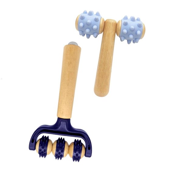 Osdhezcn 2 Pack User Friendly Wood Massage Set Home Massage Accessory Wood Texture for Portable Muscle Relaxation Skin Care