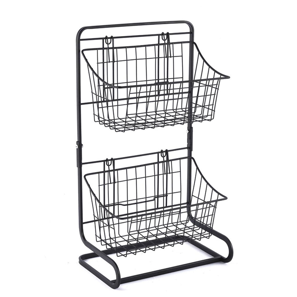 Osdhezcn 2-Tier Kitchen Countertop Metal Wire Storage Rack Wrought Iron ...