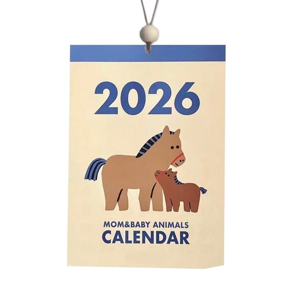 Osdhezcn 2026 Festival Horse Theme Calendar With Detachable Pages Photo Backdrops Accessory Home Decoration Essential
