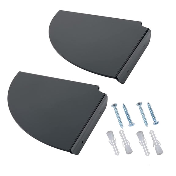 Osdhezcn 21x21x3cm/8.27x8.27x1.18in Clear Corner Floating Shelves for Bedroom/Kitchen Floating Corner Bookcase Black/Orange Color