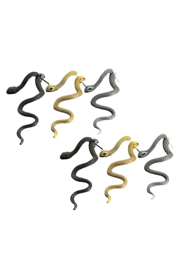 3 Pairs Fashionable Snake Earrings Set Detachable Designs Comfortable Ear Pin