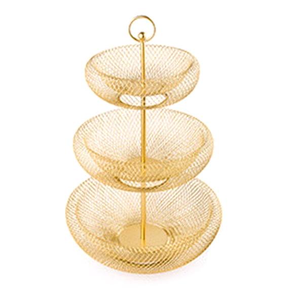 Osdhezcn 3 Tier Fruit Basket Bowl Vegetables Organizer Kitchen Detachable Metal Storage