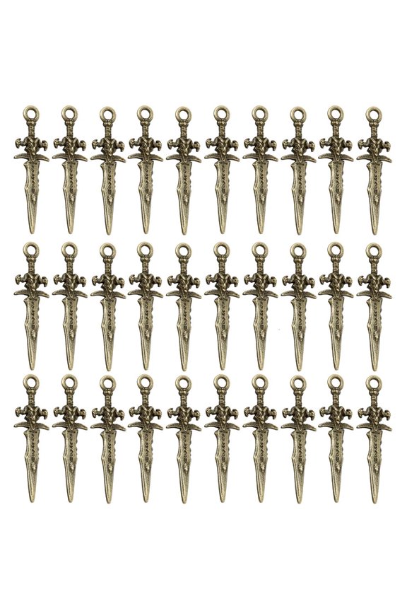 30PCS Mini Swords Pendants Jewelry Making Part Unique Fashion Accessory for Unique Jewelry Making and Craft Accessories