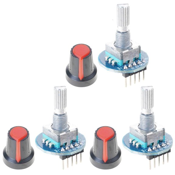 Osdhezcn 360 Degree Rotary Encoders Module With Knob Caps For EC11 Potentiometer