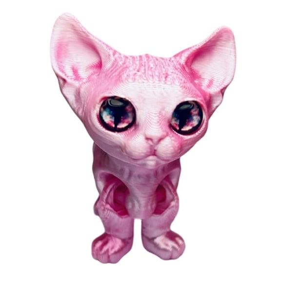 Osdhezcn 3D Printed Cats Realistic Hairless Cats Figurines Statues Table Ornament Gift