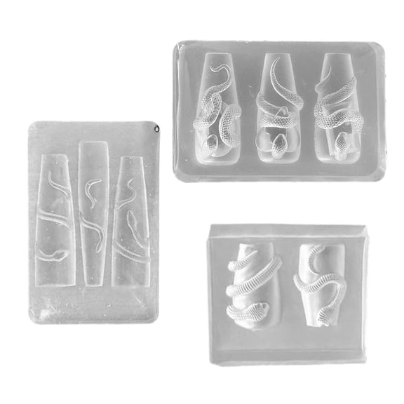 Osdhezcn 3Pieces Sturdy Silicone Nail Molds Featuring Detailed 3D Snake Patterns Nail Art Tools For Custom Nail Art Creations