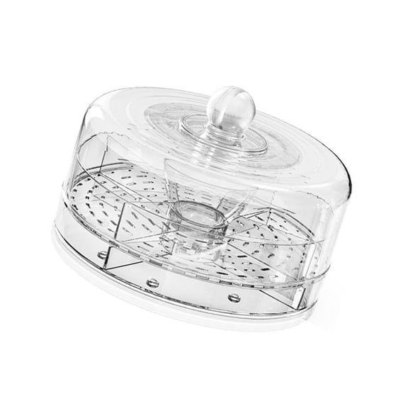 Osdhezcn 4 Section Clear Revolving Chilled Tray Snacks Display for Vegetables Desserts