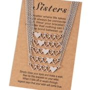 Osdhezcn 4Pcs/5Pcs Sister Heart-shaped Short Necklaces Stainless Steel Best Friend Necklace Suitable for 4 Sisters or 5 Sisters
