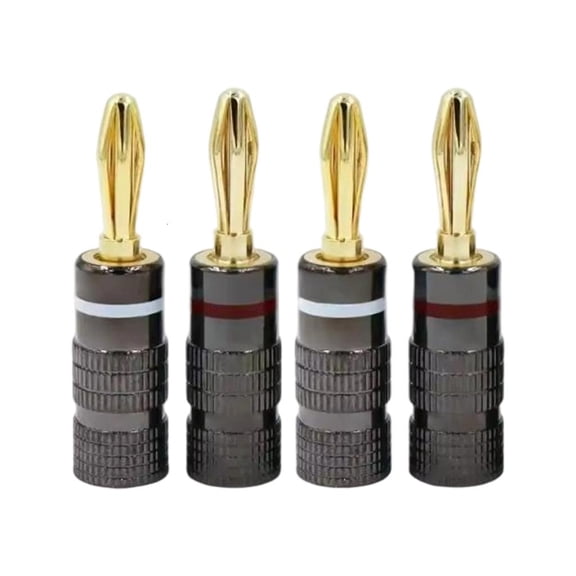 Osdhezcn 4Pcs Professional 4mm Banana Plug Gold Plated Insert Connector Banana Pin Model