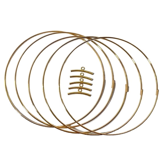 Osdhezcn 5Pcs Craft Hoop Rings Wreath Macrame Hoop Rings for Making Wedding Decoration