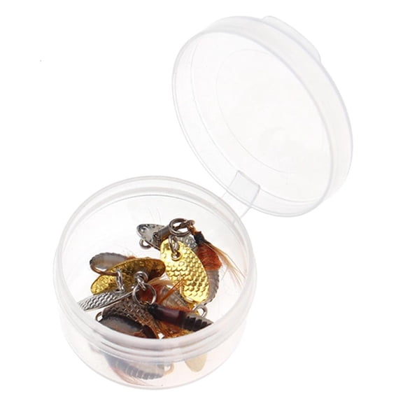 Osdhezcn 6Pcs Single Hook Sequins Baits Casting Fishing Lures Baits Metal Spoon Lures