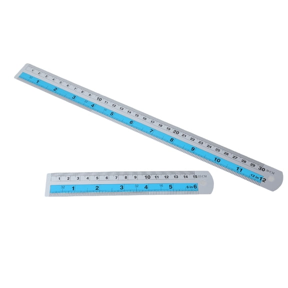 Osdhezcn 6in & 12in Professional Straight Edges Ruler with Imperials & Metric Measurement