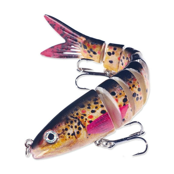 Osdhezcn 8 Segment Artificial Hard Baits Swimming Lures with Treble Hook for Trout