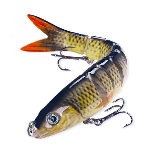 Osdhezcn 8 Segment Artificial Hard Baits Swimming Lures with Treble Hook for Trout