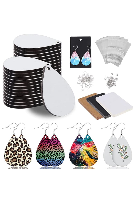 90 Pcs Earring Blanks MDF Sublimation Printing Earrings for Festival Valentine