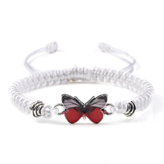 Osdhezcn Adjustable Butterfly Charm Bracelets Handmade Braided Rope Friendship Matching Bracelets Friendship Summer Jewelry