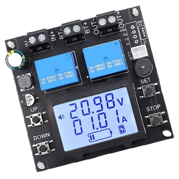 Osdhezcn Adjustable Voltages Cutoff Module LCD Display Delay Time Emergency Stop 10V-110V
