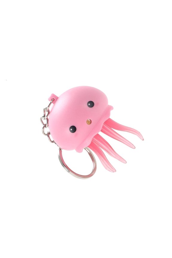 Anime Ornament Keychain for Backpack Glowing and Sound Jellyfish Pendant Keyring Octopus Toy Keychain Cartoon Jewelry