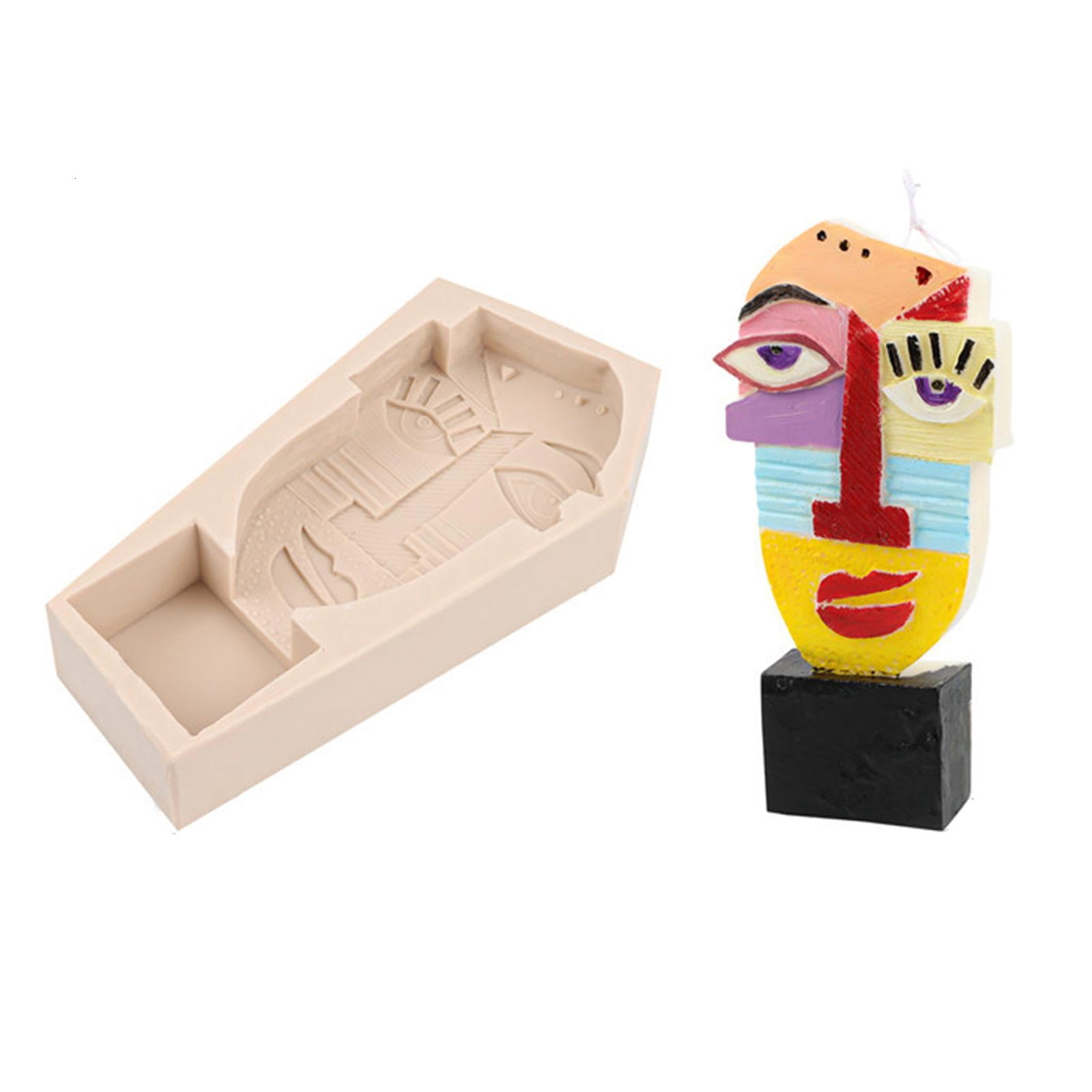 Osdhezcn Artistic Face Silicone Mold DIY Expressiion Candle Soap Mould Accessory for Handmade Aromatherapy Plaster Resin Moulds Gift