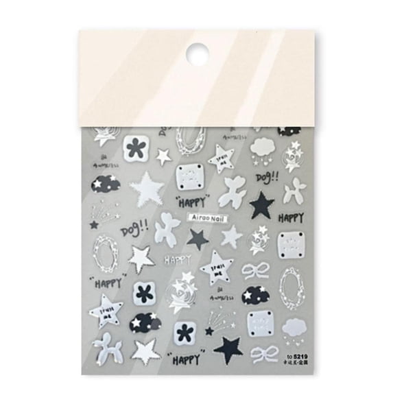 Osdhezcn Artistics Relief Nail Decals With Glass Like Silver Reflection