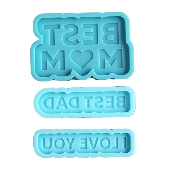 Osdhezcn BEST MOM DAD Mold Silicone Hanging Pendant Mould Epoxy Resin Casting
