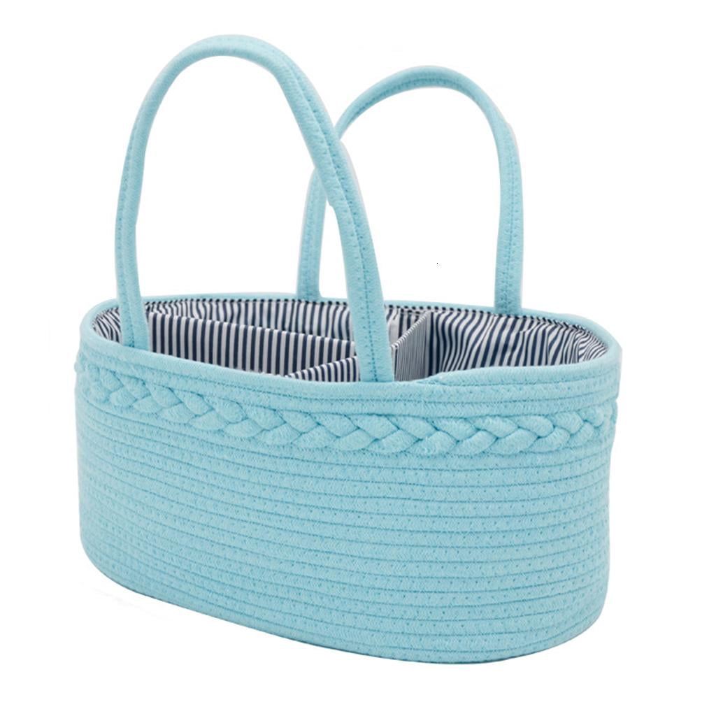 Osdhezcn Baby Diaper Caddy Organizer Portable Cotton Rope Mummy Carriage Nursery Storage Basket Bag Handbag for Changing Table Car Baby Shower Gift