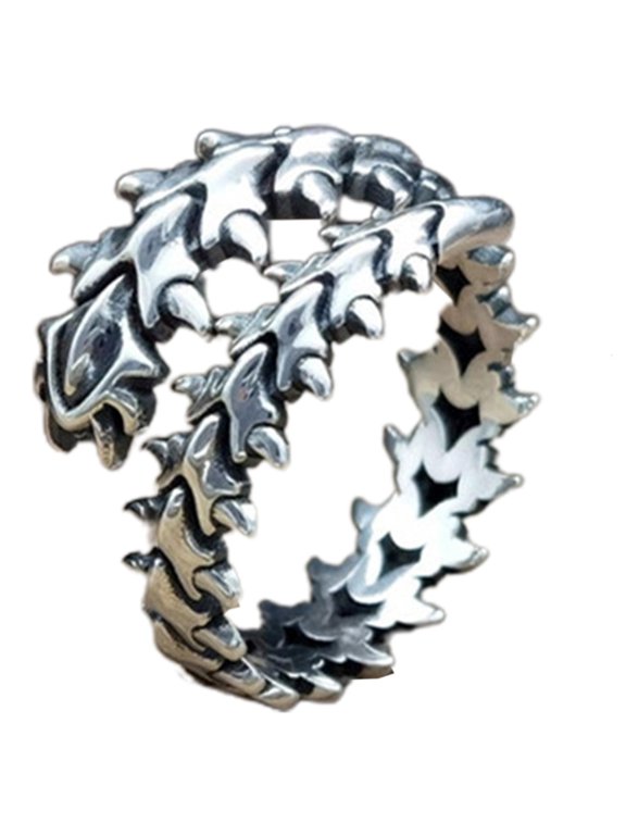 Beautiful Dragon Bone Ring All-match Gothic Rock Spine Ring for Halloween Party