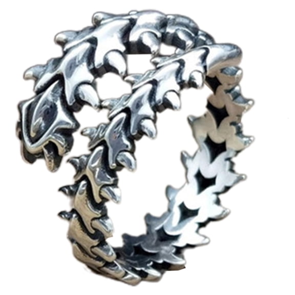Osdhezcn Beautiful Dragon Bone Ring All-match Gothic Rock Spine Ring for Halloween Party