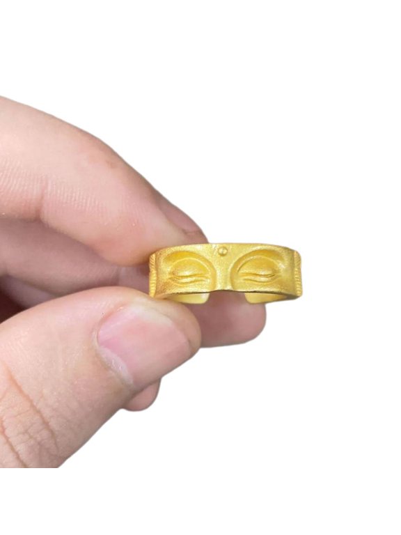 Buddhist Rings Adjustable Open Rings Buddhas Half Face Shaped Rings Accessory